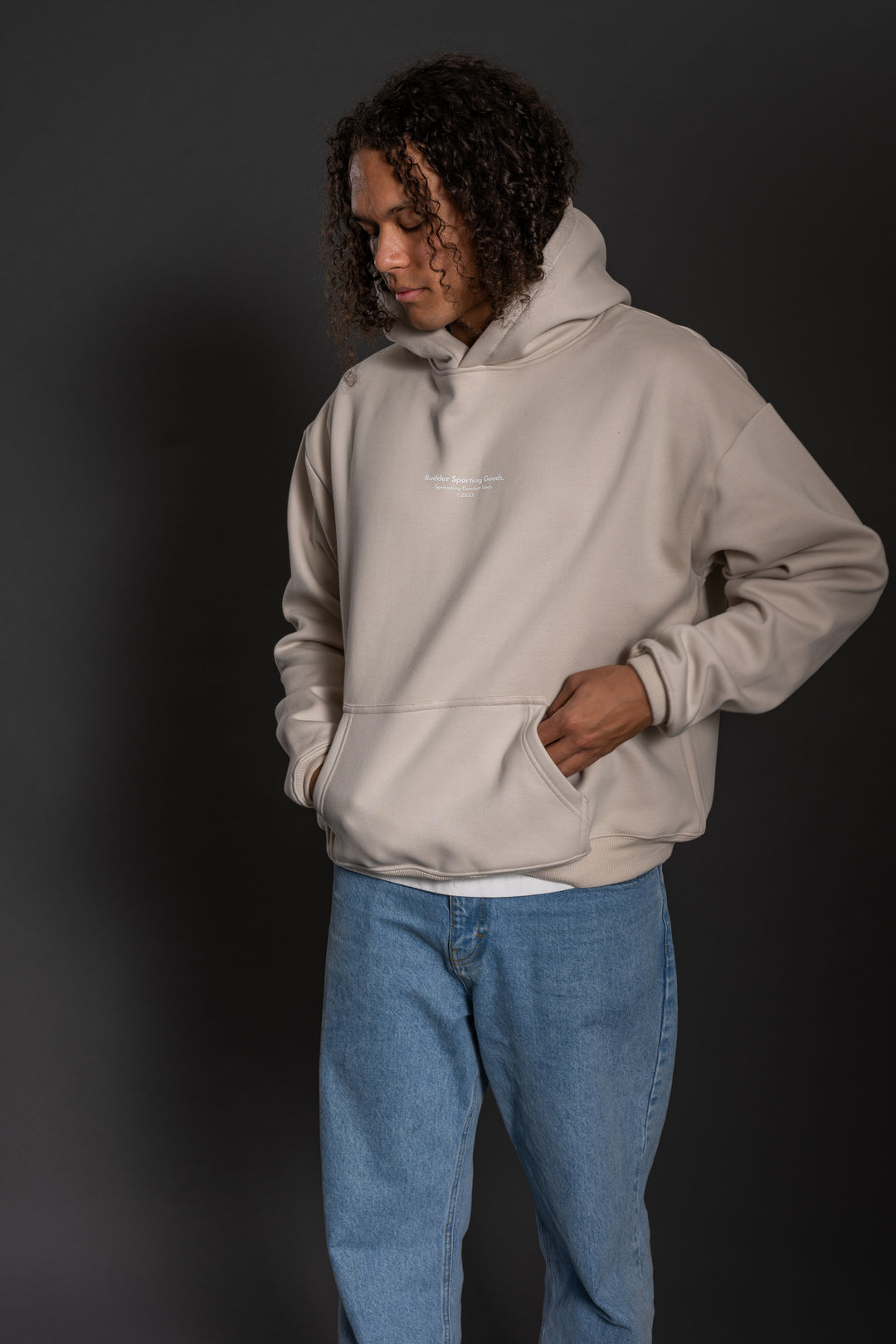 Budder Sporting Goods Beige Hoodie